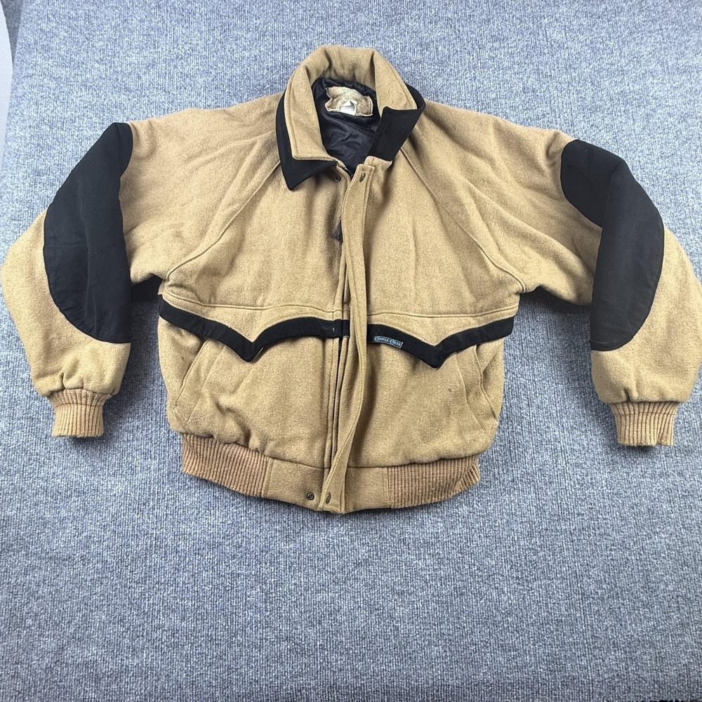 Vintage Circle S Jacket Mens Medium Brown‎ Suede Western Bomber Lined Insulated